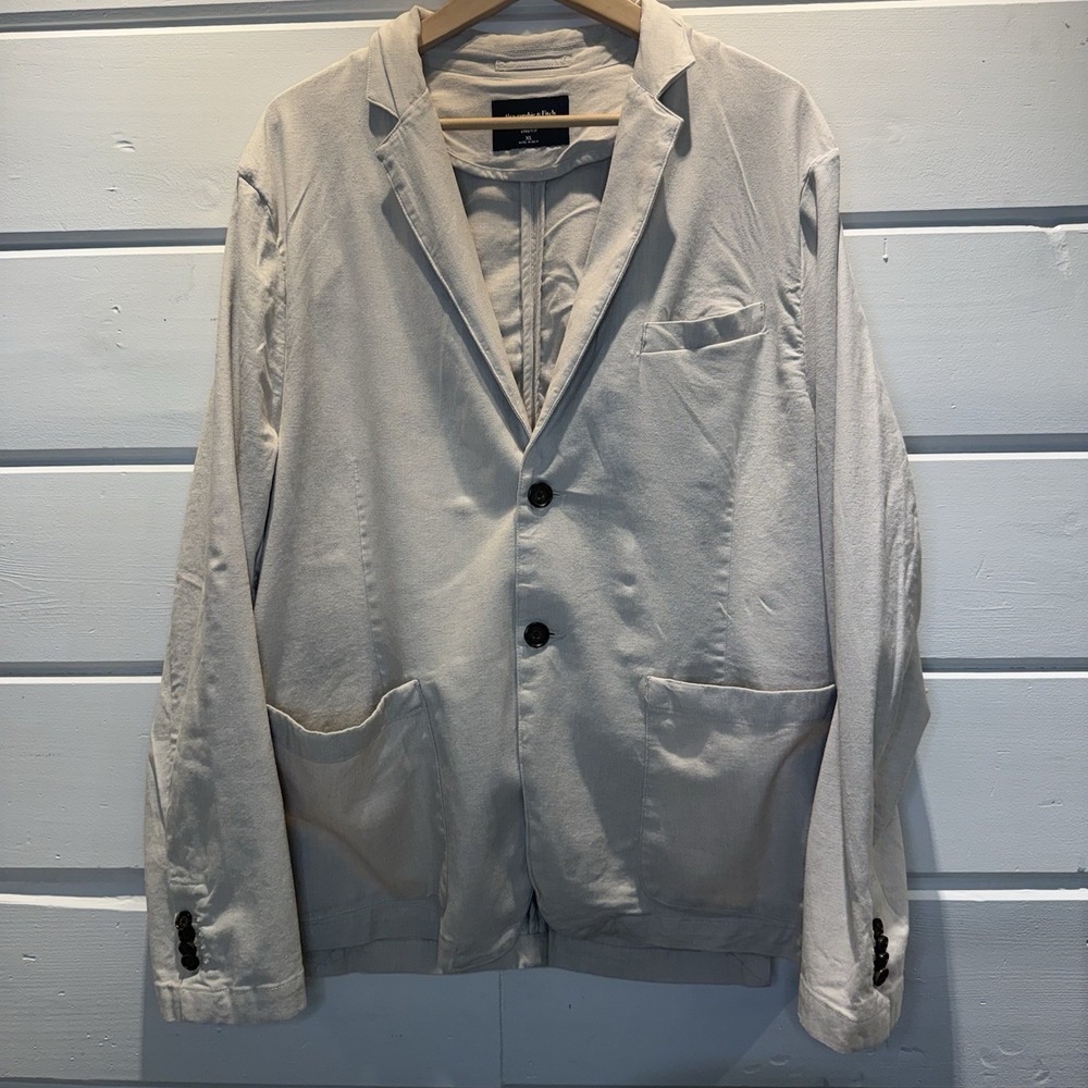 Abercrombie & Fitch  Womoen's Size  XL Linen Blend Tan Blazer Jacket, Business